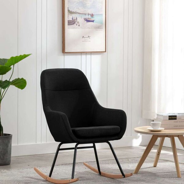 VidaXL Fekete Szövet Hintaszék - 61x89 cm