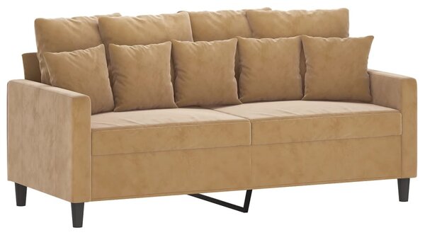 Kétszemélyes barna bársony kanapé 140 cm