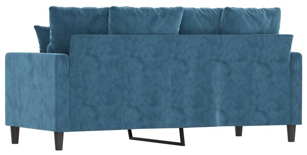 Kétszemélyes kék bársony kanapé 140 cm