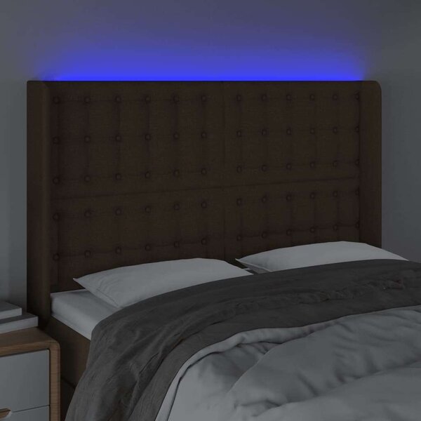 VidaXL LED-es Ágyfejtámla - Sötétbarna - 147cm