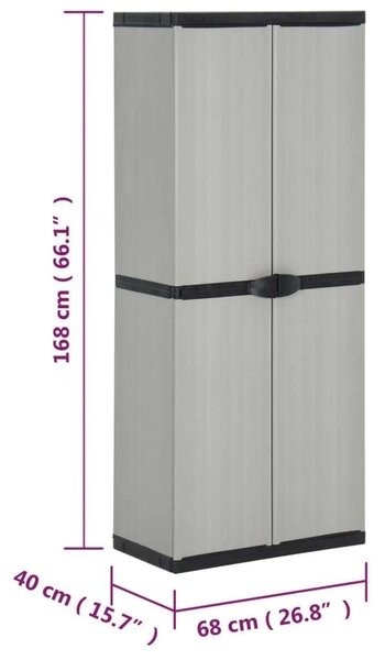 VidaXL Kert Tárolószekrény – 3 Polc – 168 cm