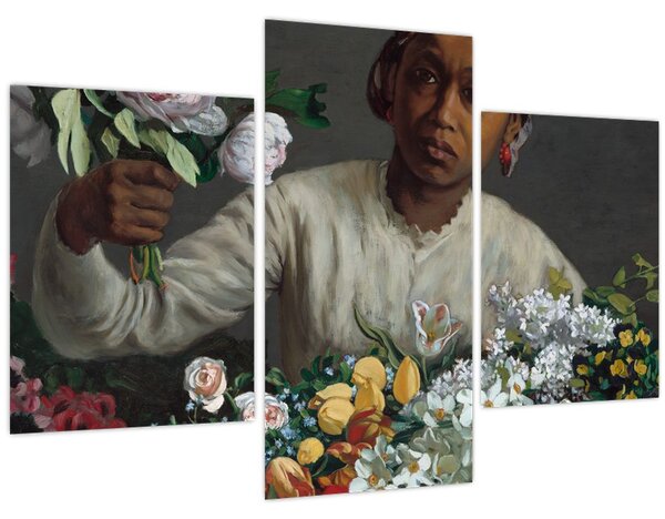 Kép - Frédéric Bazille, Young Woman with Peonies, reprodukciók (90x60 cm)