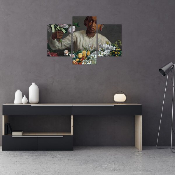 Kép - Frédéric Bazille, Young Woman with Peonies, reprodukciók (90x60 cm)