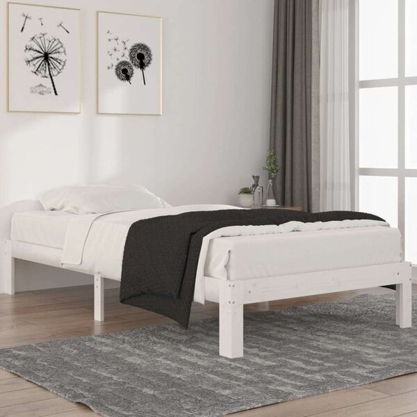 VidaXL fehér tömör fenyőfa ágykeret 100 x 200 cm