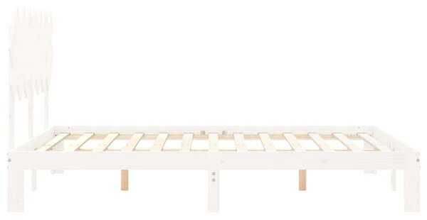 VidaXL fehér tömör fa ágykeret fejtámlával 140 x 190 cm