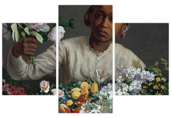 Kép - Frédéric Bazille, Young Woman with Peonies, reprodukciók (90x60 cm)
