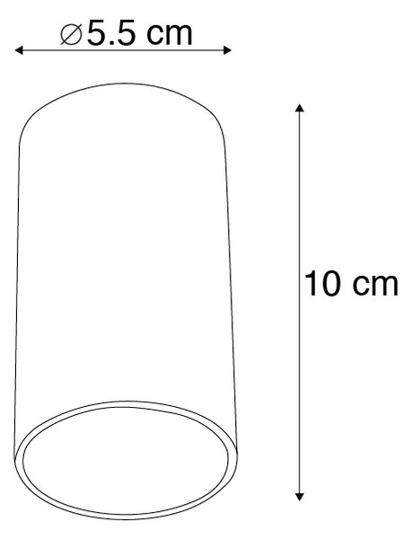 4 darabos modern, felületre szerelhető spotlámpa szett fekete 5,5 cm GU10 50 mm - Tuba