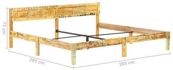 VidaXL tömör újrahasznosított fa ágykeret 200 x 200 cm