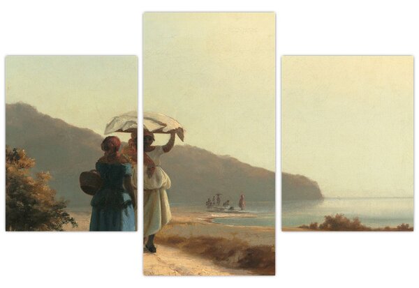 Kép - Camille Pissarro, Two Women Chatting by the Sea, St. Thomas, reprodukciók (90x60 cm)