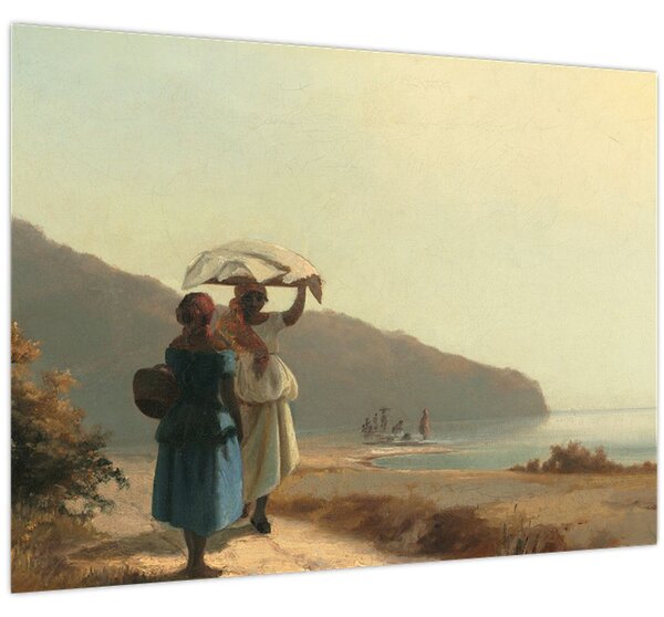 Kép - Camille Pissarro, Two Women Chatting by the Sea, St. Thomas, reprodukciók (70x50 cm)