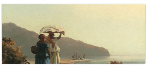 Kép - Camille Pissarro, Two Women Chatting by the Sea, St. Thomas, reprodukciók (120x50 cm)