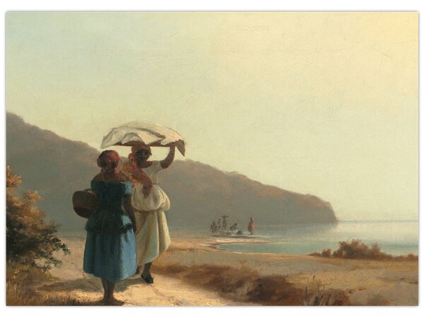 Kép - Camille Pissarro, Two Women Chatting by the Sea, St. Thomas, reprodukciók (70x50 cm)
