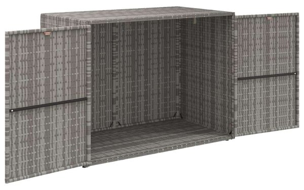 VidaXL Kerti Tárolószekrény - Polyrattan - Szürke - 100x55,5x80 cm