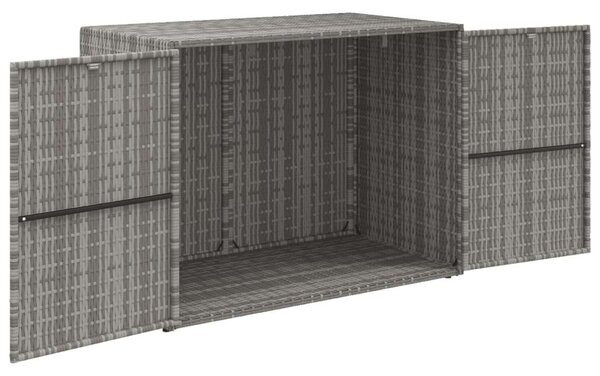 VidaXL Kerti Tárolószekrény - Polyrattan - Szürke - 100x55,5x80 cm