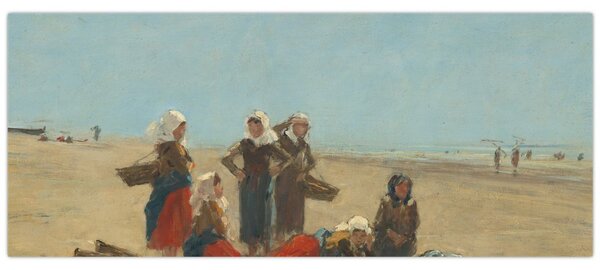 Kép - Eugène Boudin, Women on the Beach at Berck, reprodukciók (120x50 cm)