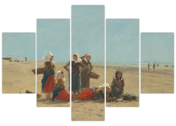 Kép - Eugène Boudin, Women on the Beach at Berck, reprodukciók (150x105 cm)