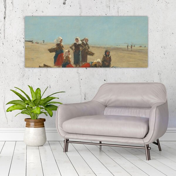 Kép - Eugène Boudin, Women on the Beach at Berck, reprodukciók (120x50 cm)