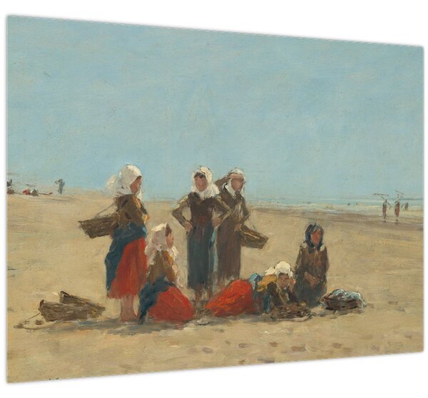 Kép - Eugène Boudin, Women on the Beach at Berck, reprodukciók (70x50 cm)