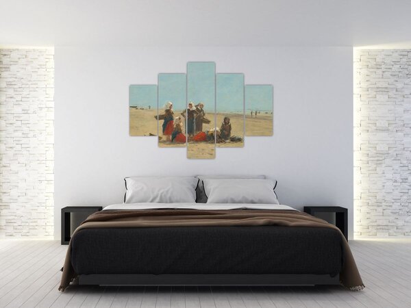 Kép - Eugène Boudin, Women on the Beach at Berck, reprodukciók (150x105 cm)