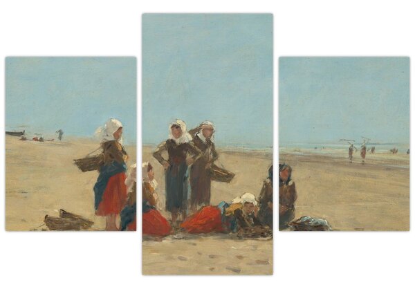 Kép - Eugène Boudin, Women on the Beach at Berck, reprodukciók (90x60 cm)