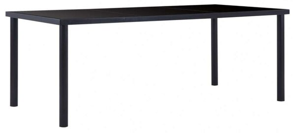 VidaXL Fekete Üveg Étkezőasztal - 200x100 cm