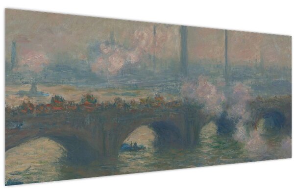 Kép - Claude Monet, Waterloo Bridge, Gray Day, reprodukciók (120x50 cm)