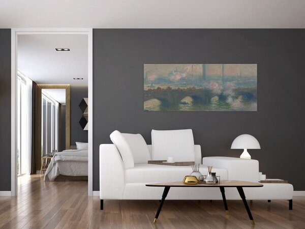 Kép - Claude Monet, Waterloo Bridge, Gray Day, reprodukciók (120x50 cm)