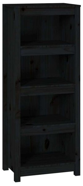 VidaXL Fekete Fenyőfa Könyvespolc - 5 Polc - 50x35x125,5 cm