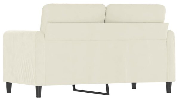 Kétszemélyes krémszínű bársony kanapé 120 cm