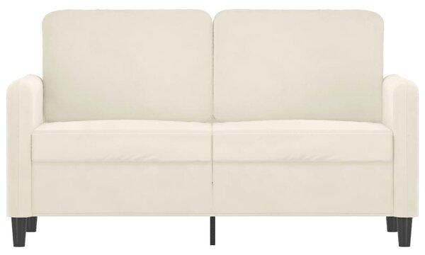 Kétszemélyes krémszínű bársony kanapé 120 cm