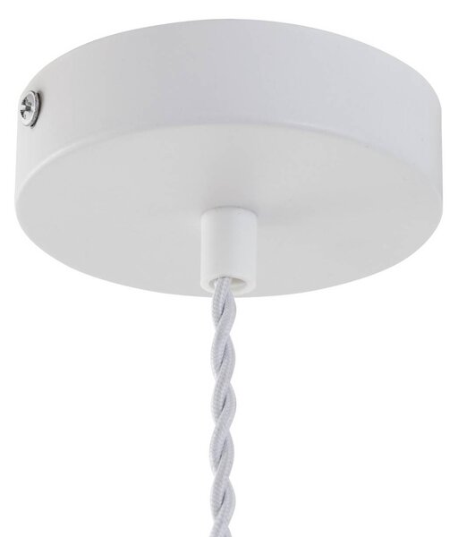 Lindby Nuvia függő világítás, Ø 15,5 cm, fehér, 3D nyomtatás, dimmelhető, Fehér / opál, Nappali / Étkező, Modern
