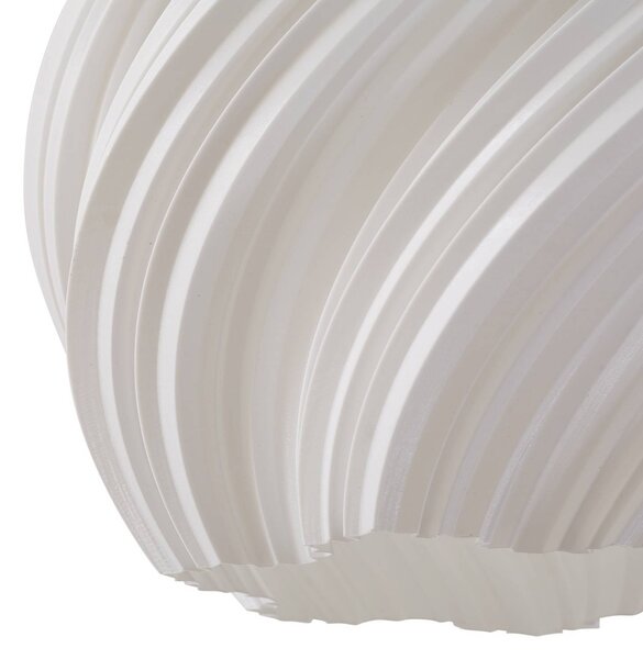 Lindby Nuvia függő világítás, Ø 30 cm, fehér, 3D nyomtatás, dimmelhető, Fehér / opál, Nappali / Étkező, Modern
