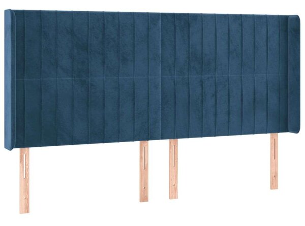 VidaXL Bársony Ágyfejtámla - Sötétkék - 163x118/128cm