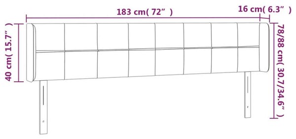 VidaXL krémszínű szövet LED-es fejtámla 183 x 16 x 78/88 cm