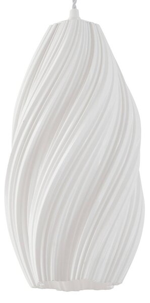 Lindby Nuvia függő világítás, Ø 15,5 cm, fehér, 3D nyomtatás, dimmelhető, Fehér / opál, Nappali / Étkező, Modern