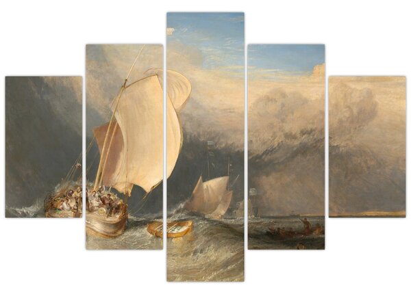 Kép - William Turner, Fishing Boats with Hucksters Bargaining for Fish, reprodukciók (150x105 cm)