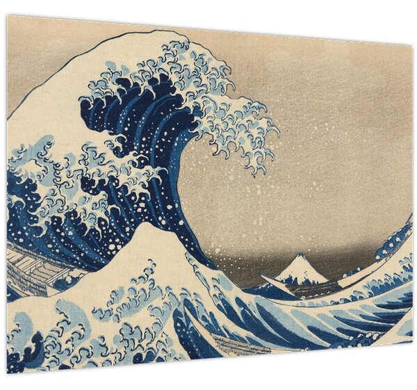 Kép - Katsushika Hokusai, Under the Wave off Kanagawa, reprodukciók (70x50 cm)