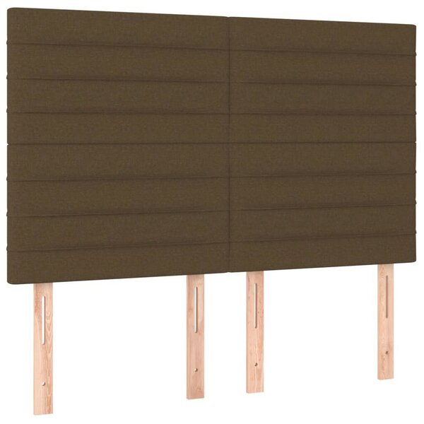 VidaXL sötétbarna szövet LED-es fejtámla 144x5x118/128 cm