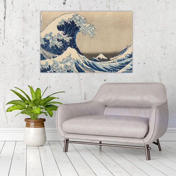 Kép - Katsushika Hokusai, Under the Wave off Kanagawa, reprodukciók (90x60 cm)