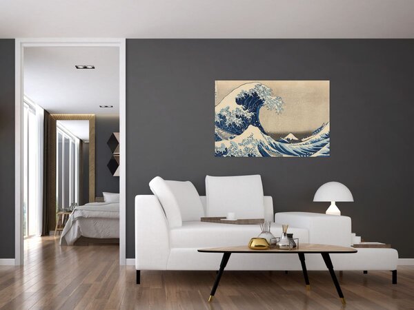 Kép - Katsushika Hokusai, Under the Wave off Kanagawa, reprodukciók (90x60 cm)