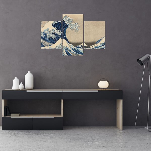 Kép - Katsushika Hokusai, Under the Wave off Kanagawa, reprodukciók (90x60 cm)