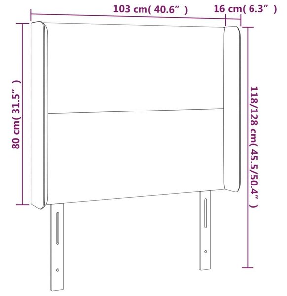 VidaXL LED-es Fejtámla - Műbőr - 103x16x118/128cm