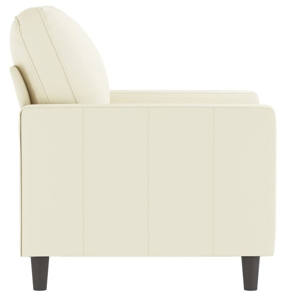 Krémszínű bársony kanapéfotel 60 cm