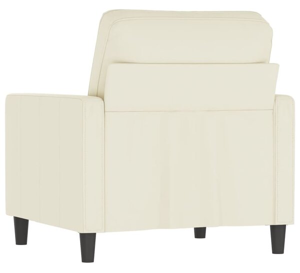 Krémszínű bársony kanapéfotel 60 cm