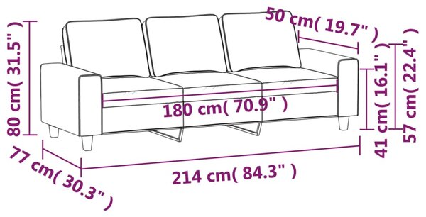 3 személyes krémszínű szövet kanapé 180 cm