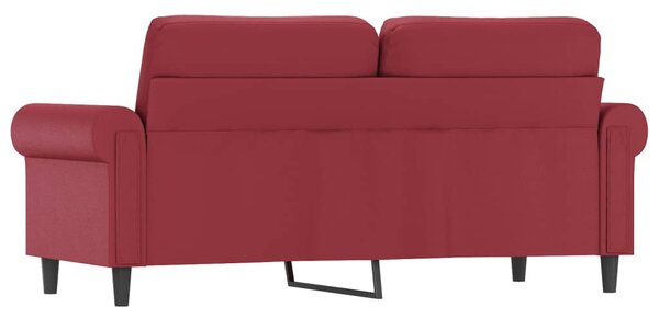 2 személyes bordó színű műbőr kanapé 140 cm