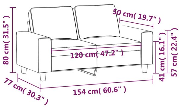 Kétszemélyes bordó szövet kanapé 120 cm