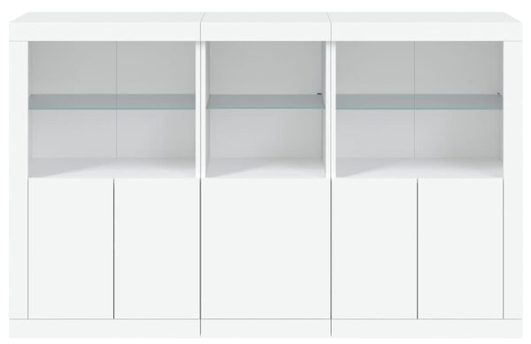 Fehér tálalószekrény LED-világítással 162 x 37 x 100 cm
