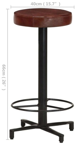 VidaXL Bárszék - 2 db - Barna Valódi Bőr - 66 cm