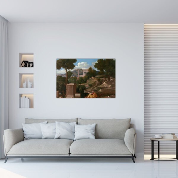 Kép - Nicolas Poussin, Landscape with Saint John on Patmos, reprodukciók (90x60 cm)